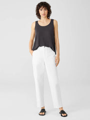 Eileen Fisher Denim | Organic Cotton Denim Tapered Pant White - Women