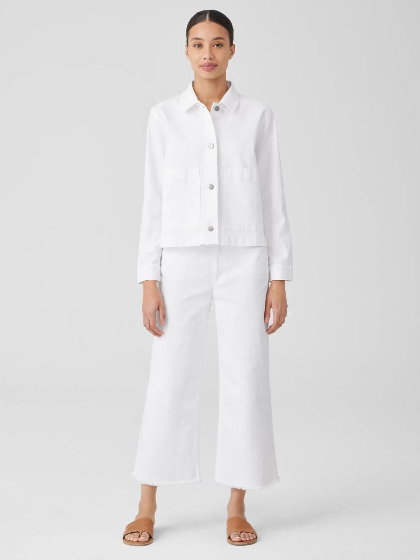 Eileen Fisher Denim | Organic Cotton Denim Wide-Leg Jean White - Women