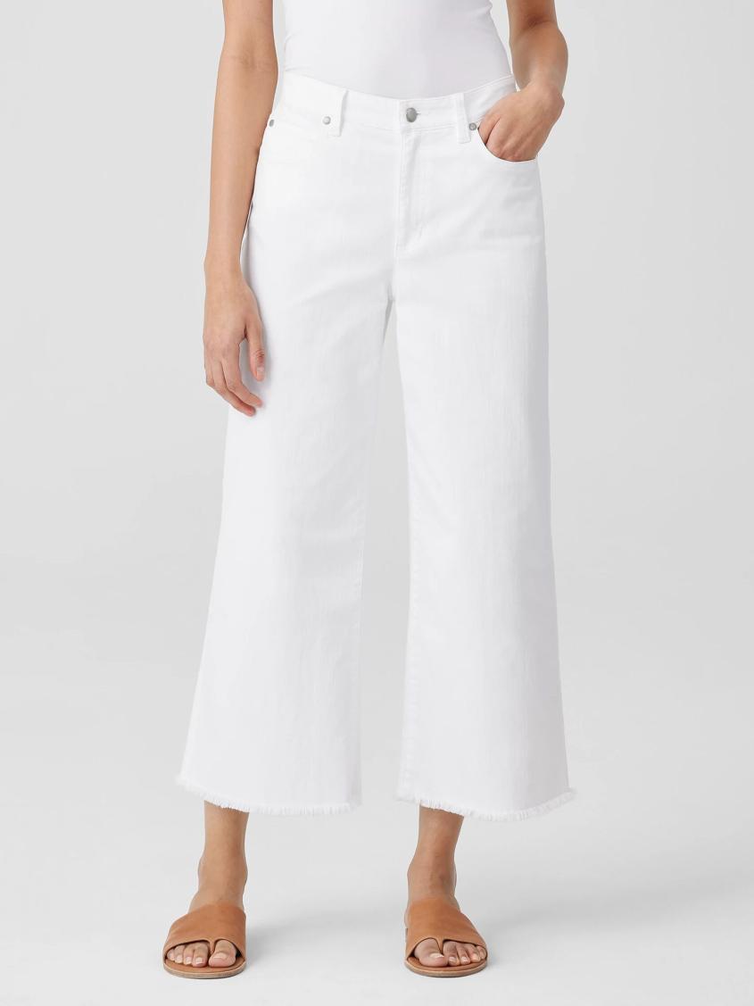Eileen Fisher Denim | Organic Cotton Denim Wide-Leg Jean White - Women