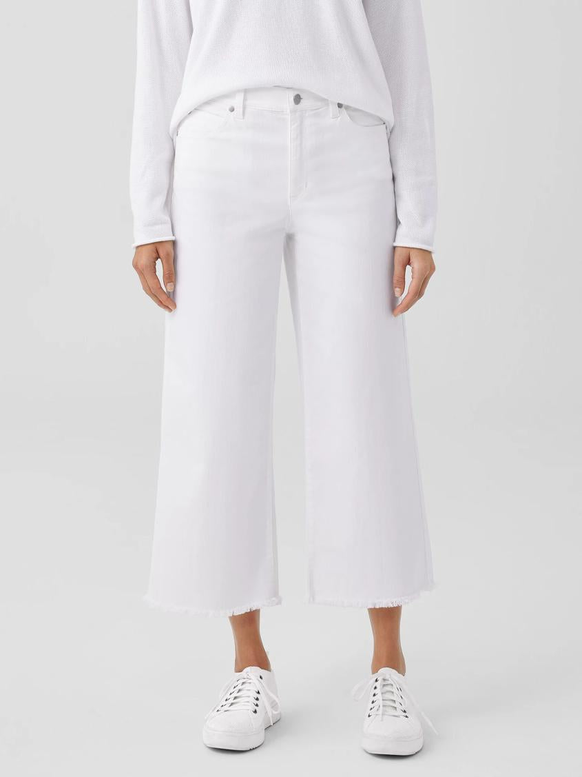 Eileen Fisher Denim | Organic Cotton Denim Wide-Leg Jean White - Women