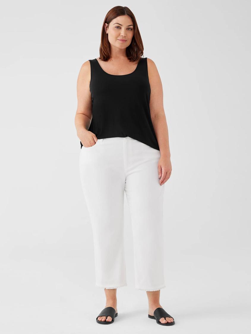 Eileen Fisher Denim | Organic Cotton Denim Wide-Leg Jean White - Women
