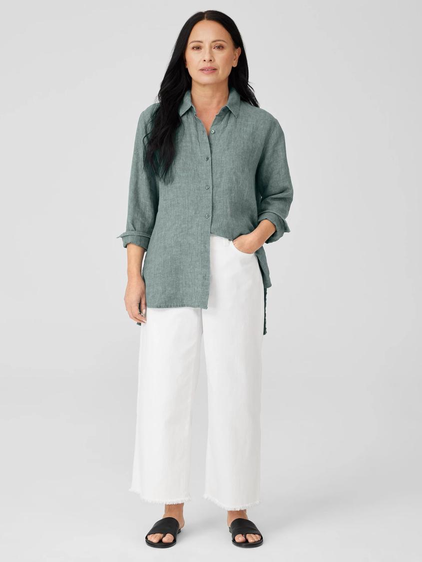 Eileen Fisher Denim | Organic Cotton Denim Wide-Leg Jean White - Women