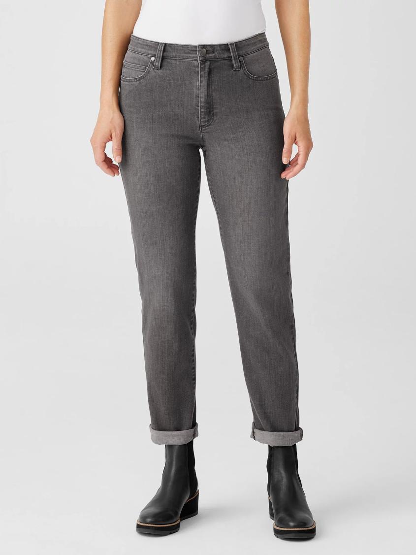 Eileen Fisher Denim | Organic Cotton Stretch High-Waisted Jean Carbon - Women