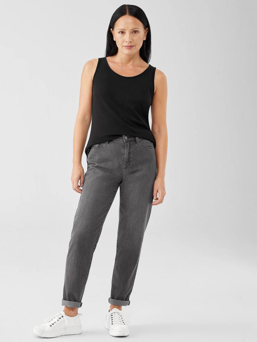 Eileen Fisher Denim | Organic Cotton Stretch High-Waisted Jean Carbon - Women