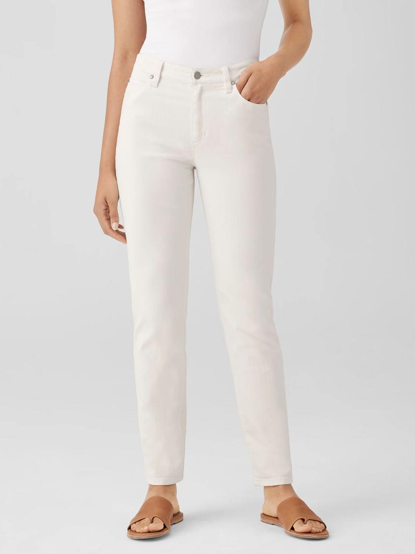 Eileen Fisher Denim | Undyed Organic Cotton Denim High-Waisted Jean Undyed Natural - Women