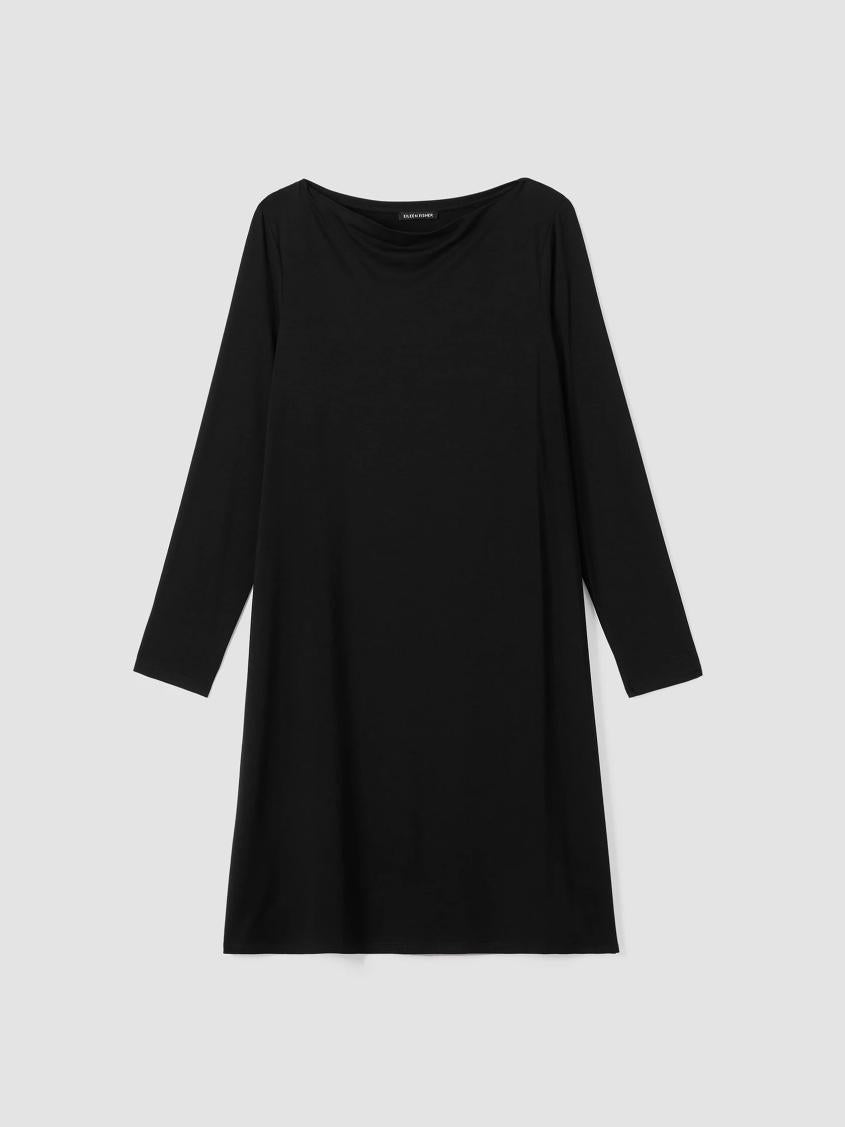 Eileen Fisher Dresses &amp; Skirts | Fine Jersey Cowl Neck Dress Black - Women