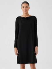 Eileen Fisher Dresses &amp; Skirts | Fine Jersey Cowl Neck Dress Black - Women