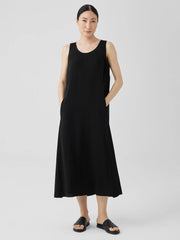 Eileen Fisher Dresses &amp; Skirts | Silk Georgette Crepe Scoop Neck Dress Black - Women