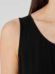 Eileen Fisher Dresses &amp; Skirts | Silk Georgette Crepe Scoop Neck Dress Black - Women