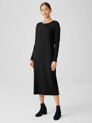 Eileen Fisher Dresses &amp; Skirts | Stretch Jersey Knit Jewel Knit Dress Black - Women