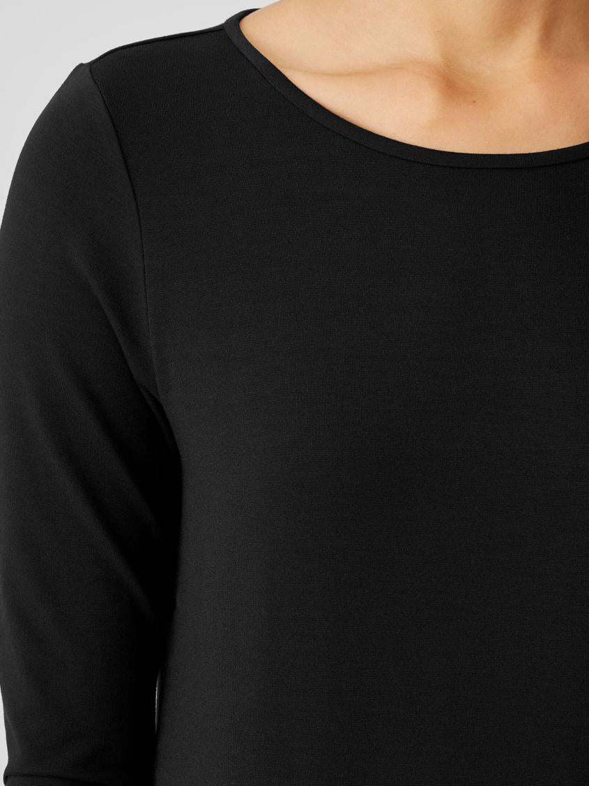 Eileen Fisher Dresses &amp; Skirts | Stretch Jersey Knit Jewel Knit Dress Black - Women