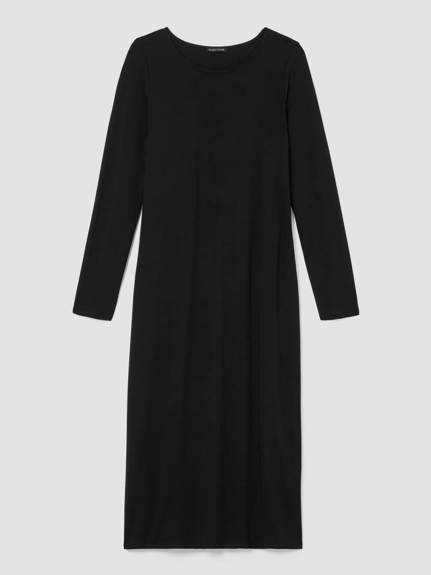Eileen Fisher Dresses &amp; Skirts | Stretch Jersey Knit Jewel Knit Dress Black - Women