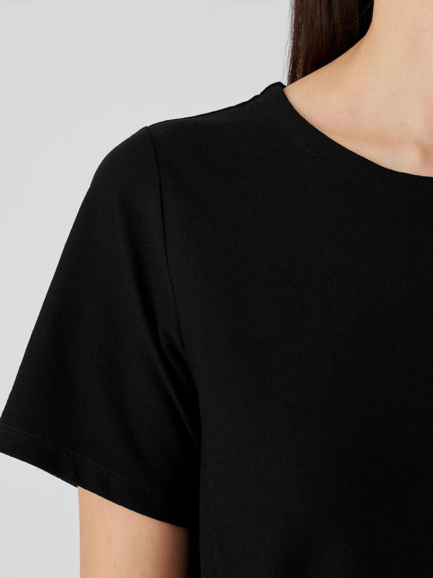 Eileen Fisher Dresses &amp; Skirts | Washable Stretch Crepe Jewel Neck Dress Black - Women