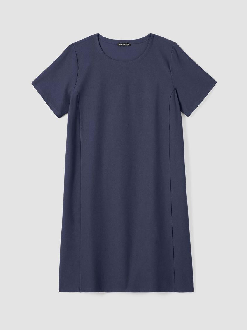 Eileen Fisher Dresses &amp; Skirts | Washable Stretch Crepe Jewel Neck Dress Ocean - Women