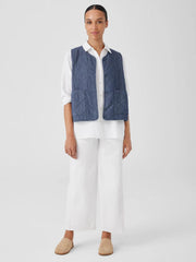 Eileen Fisher Jackets, Coats &amp; Vests | Airy Organic Cotton Twill Quilted Vest Denim - Women