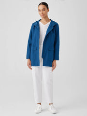Eileen Fisher Jackets, Coats &amp; Vests | Light Cotton Nylon Hooded Coat Atlantis - Women
