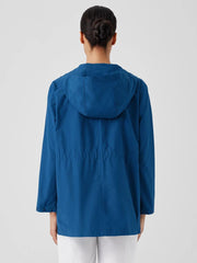Eileen Fisher Jackets, Coats &amp; Vests | Light Cotton Nylon Hooded Coat Atlantis - Women