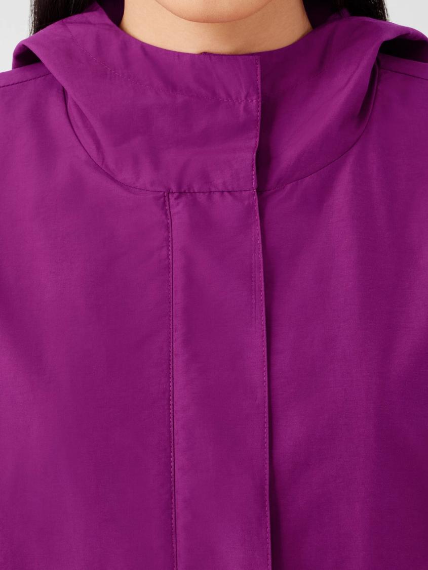 Eileen Fisher Jackets, Coats &amp; Vests | Light Cotton Nylon Hooded Coat Atlantis - Women