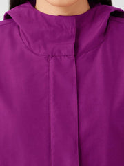 Eileen Fisher Jackets, Coats &amp; Vests | Light Cotton Nylon Hooded Coat Atlantis - Women