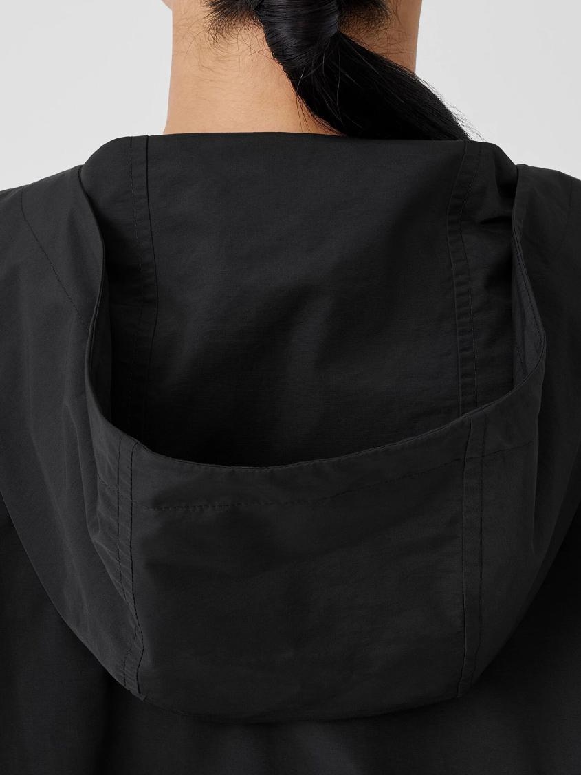 Eileen Fisher Jackets, Coats &amp; Vests | Light Cotton Nylon Hooded Jacket Black - Women