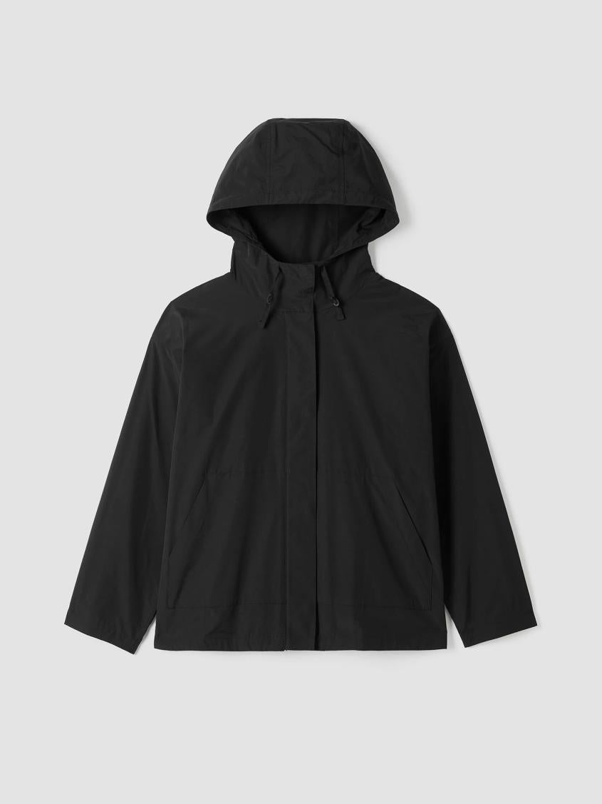 Eileen Fisher Jackets, Coats &amp; Vests | Light Cotton Nylon Hooded Jacket Black - Women