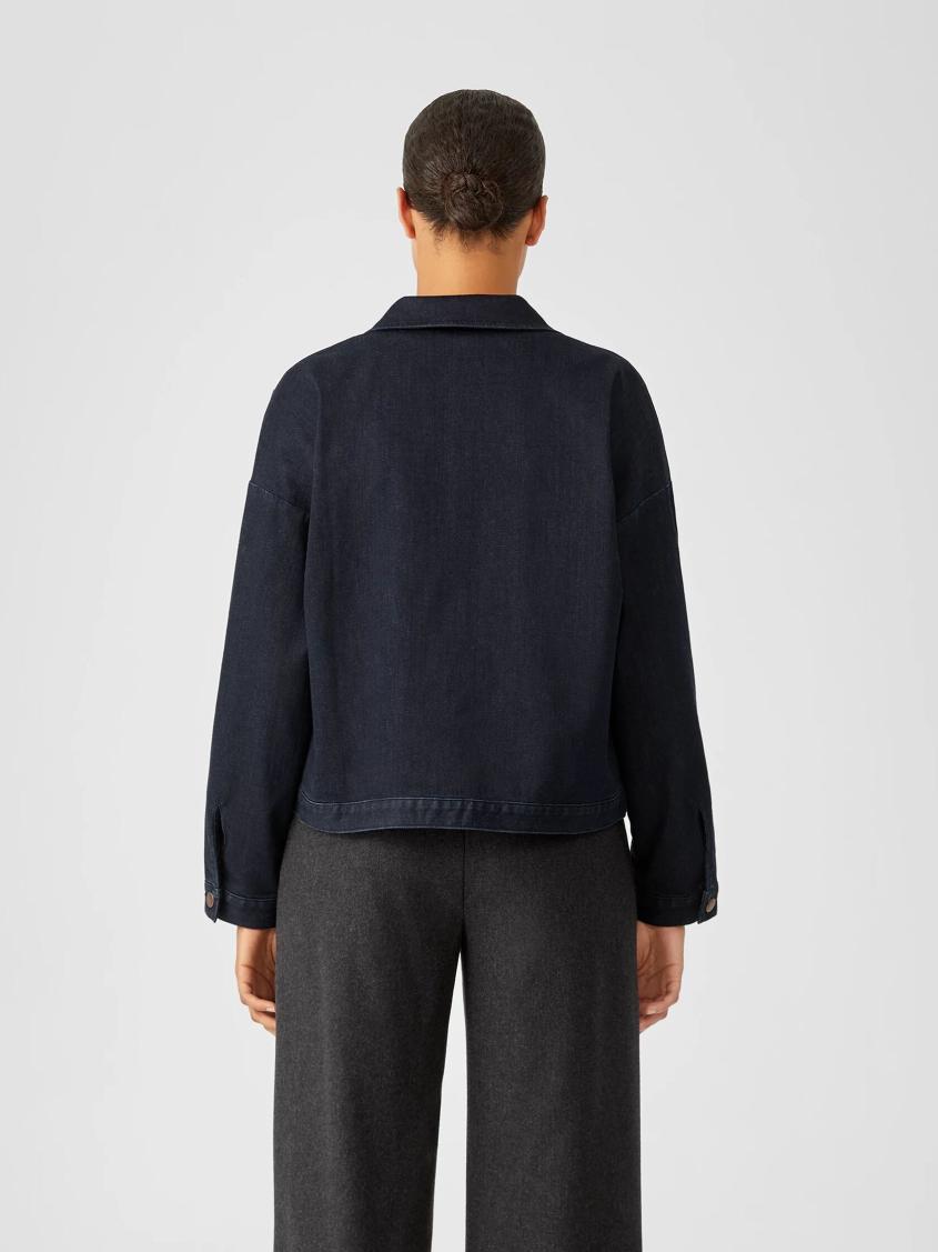 Eileen Fisher Jackets, Coats &amp; Vests | Organic Cotton Stretch Denim Jacket Utility Blue - Women