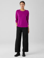 Eileen Fisher Jackets, Coats &amp; Vests | Organic Linen Jersey Crew Neck Top Black - Women