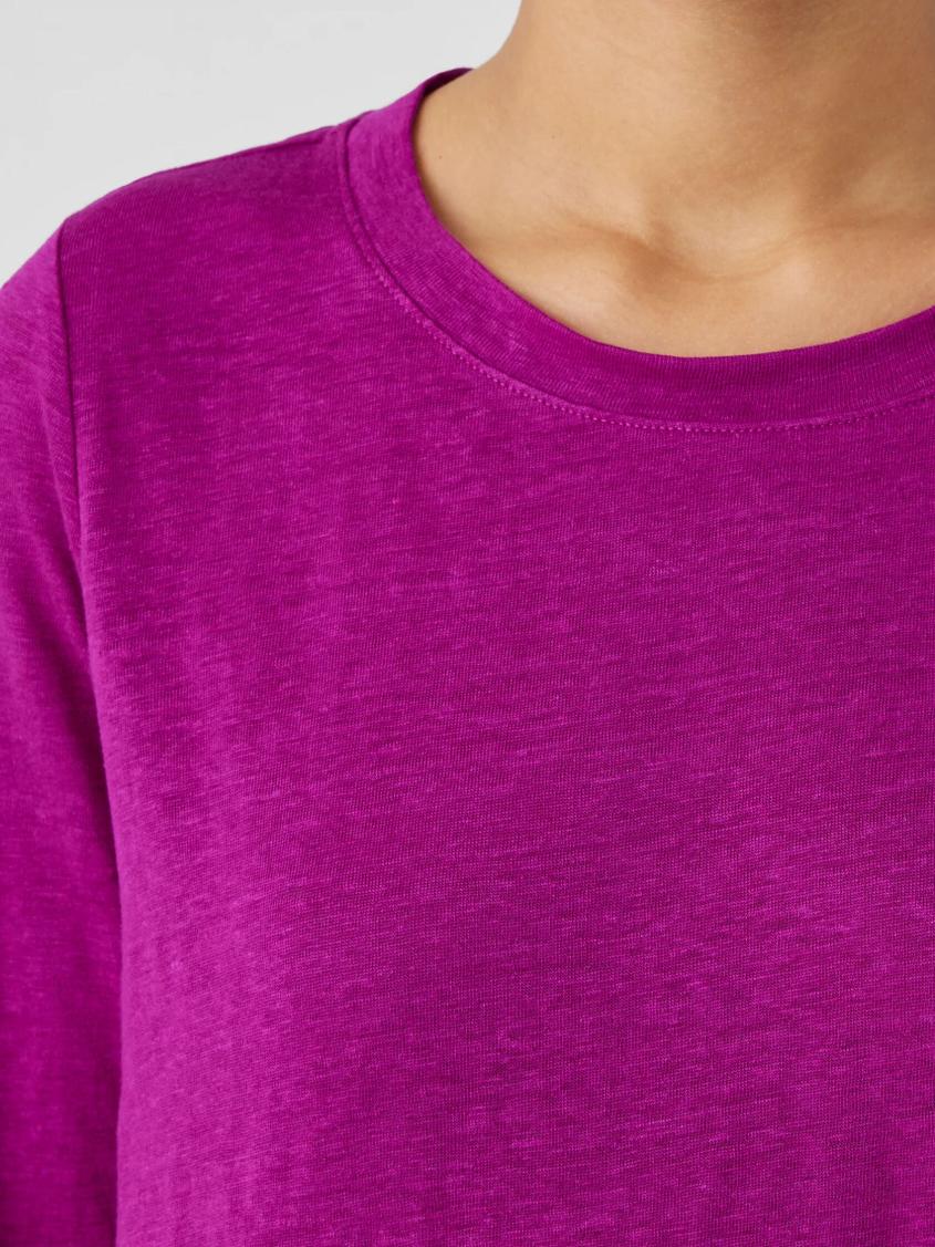 Eileen Fisher Jackets, Coats &amp; Vests | Organic Linen Jersey Crew Neck Top Black - Women