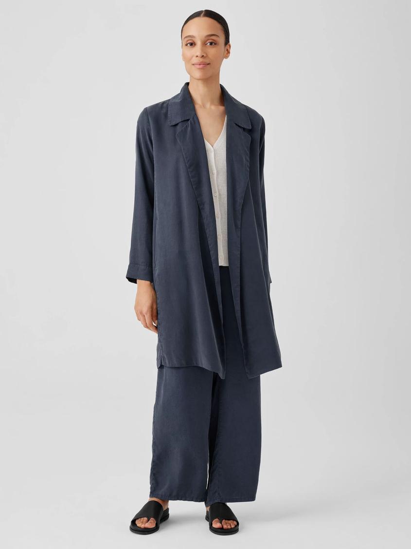 Eileen Fisher Jackets, Coats &amp; Vests | Sandwashed Twill Trench Coat Ocean - Women