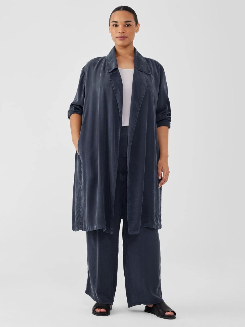Eileen Fisher Jackets, Coats &amp; Vests | Sandwashed Twill Trench Coat Ocean - Women
