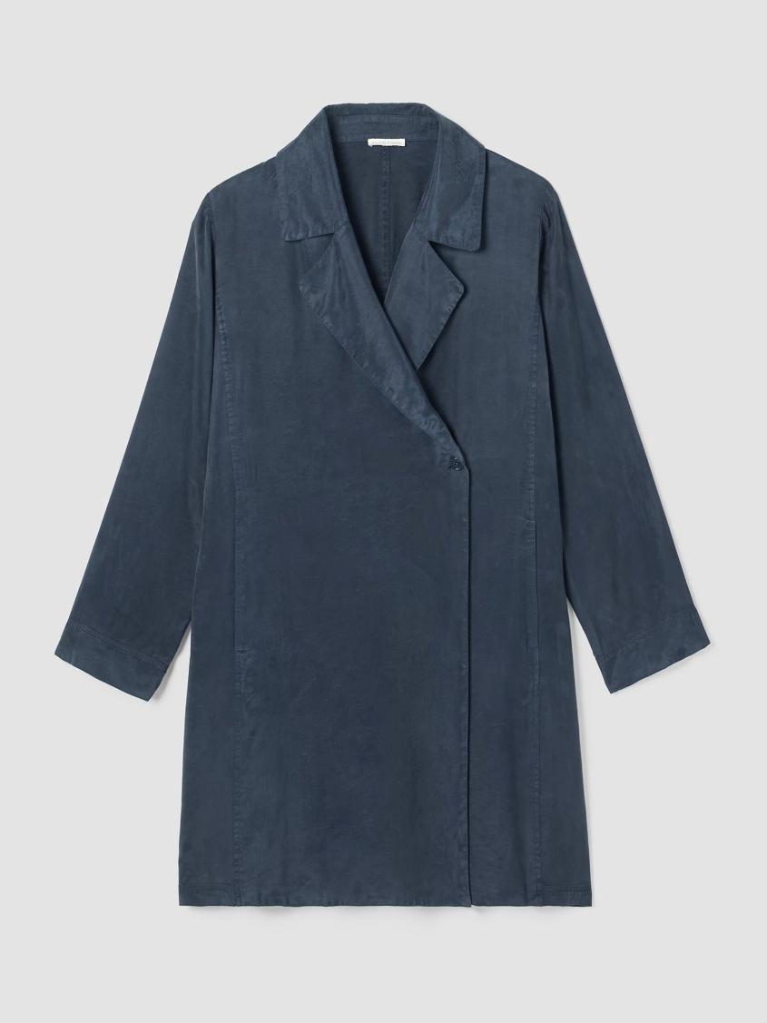 Eileen Fisher Jackets, Coats &amp; Vests | Sandwashed Twill Trench Coat Ocean - Women