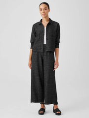 Eileen Fisher Jackets, Coats &amp; Vests | Tweedy Hemp Cotton Classic Collar Jacket Black - Women