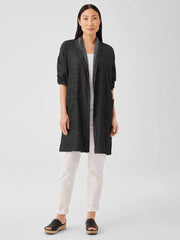 Eileen Fisher Jackets, Coats &amp; Vests | Tweedy Hemp Cotton High Collar Coat Black - Women