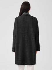 Eileen Fisher Jackets, Coats &amp; Vests | Tweedy Hemp Cotton High Collar Coat Black - Women