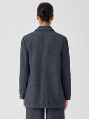 Eileen Fisher Jackets, Coats &amp; Vests | Tweedy Hemp Cotton Long Blazer Denim - Women