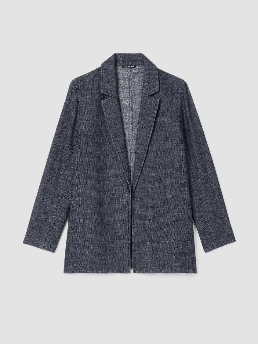 Eileen Fisher Jackets, Coats &amp; Vests | Tweedy Hemp Cotton Long Blazer Denim - Women