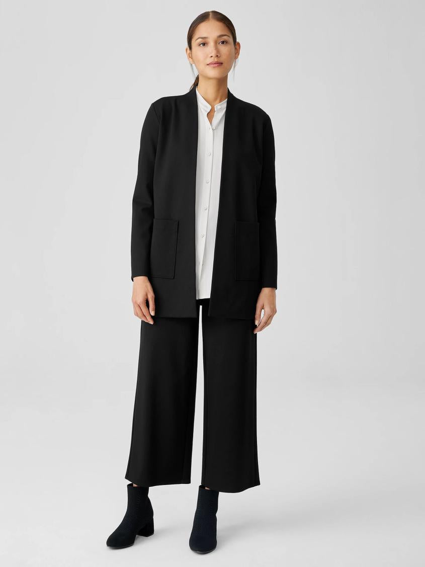 Eileen Fisher Jackets, Coats &amp; Vests | Washable Flex Ponte High Collar Jacket Black - Women