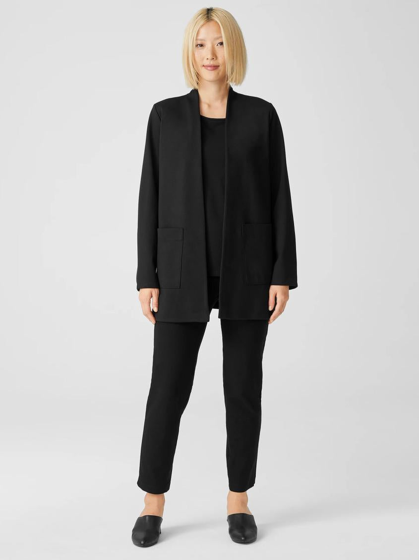 Eileen Fisher Jackets, Coats &amp; Vests | Washable Flex Ponte High Collar Jacket Black - Women