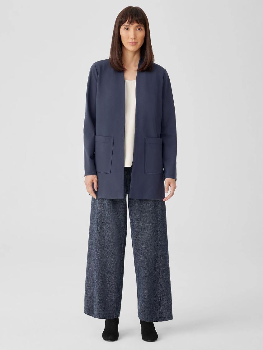 Eileen Fisher Jackets, Coats &amp; Vests | Washable Flex Ponte High Collar Jacket Ocean - Women