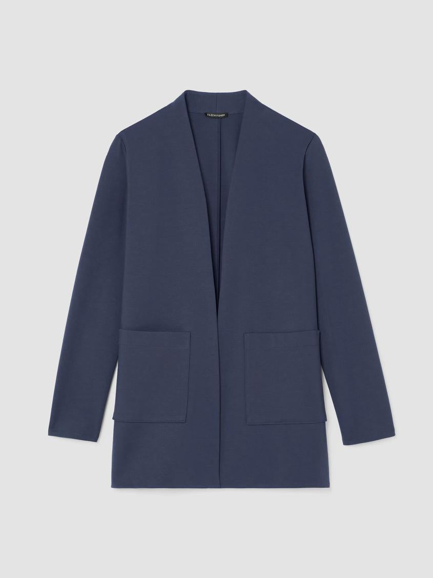 Eileen Fisher Jackets, Coats &amp; Vests | Washable Flex Ponte High Collar Jacket Ocean - Women