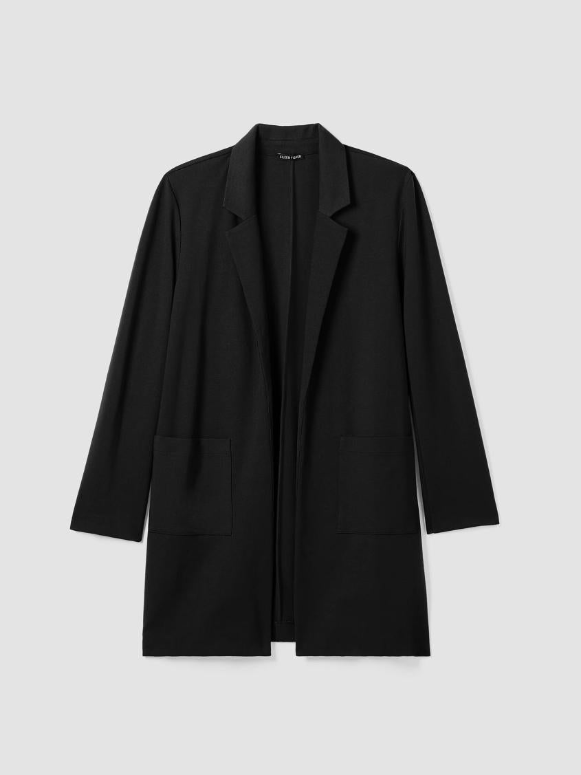 Eileen Fisher Jackets, Coats &amp; Vests | Washable Flex Ponte Long Blazer Black - Women