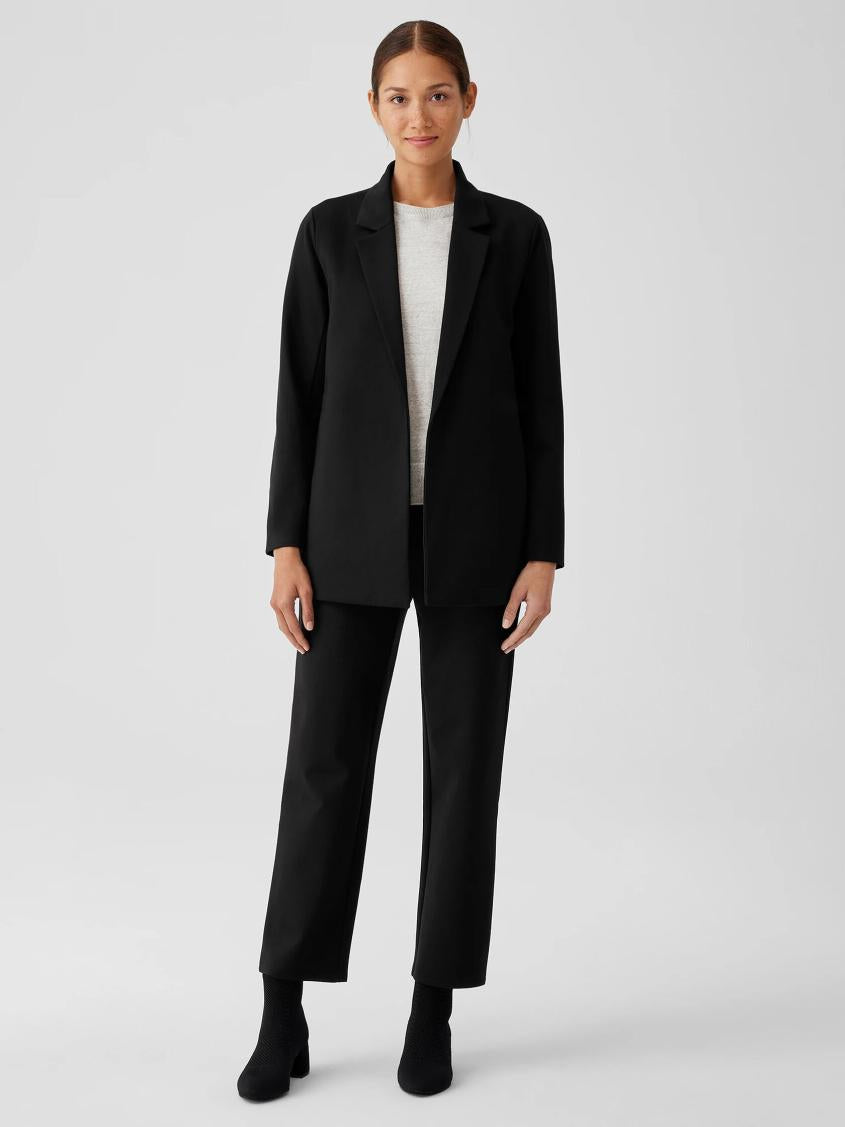 Eileen Fisher Jackets, Coats &amp; Vests | Washable Flex Ponte Notch Collar Long Blazer Black - Women