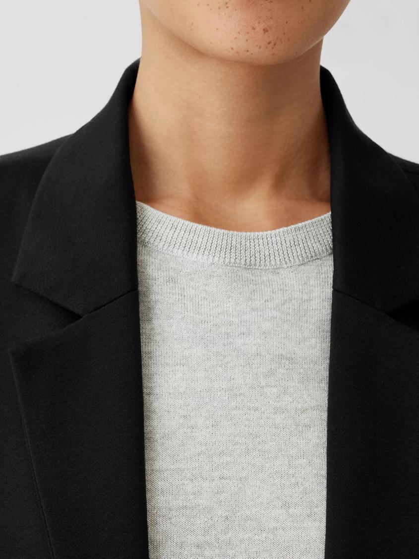 Eileen Fisher Jackets, Coats &amp; Vests | Washable Flex Ponte Notch Collar Long Blazer Black - Women