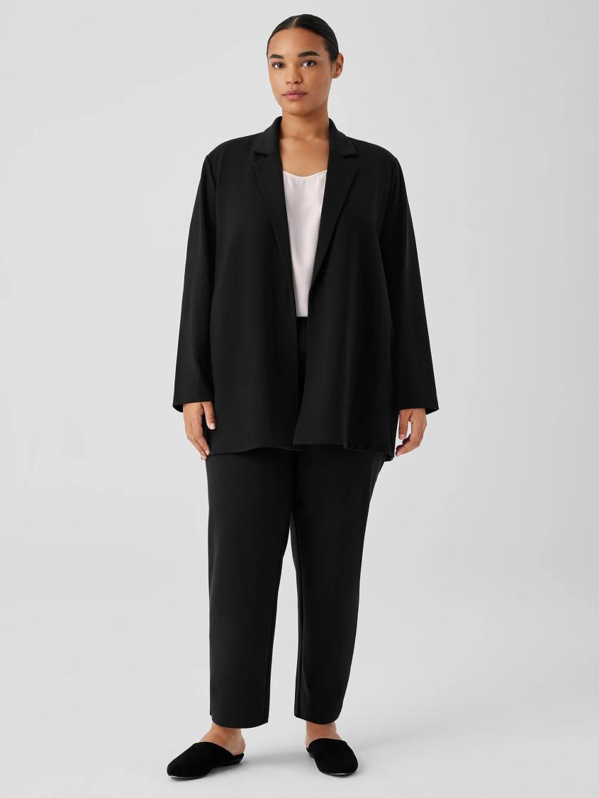 Eileen Fisher Jackets, Coats &amp; Vests | Washable Flex Ponte Notch Collar Long Blazer Black - Women