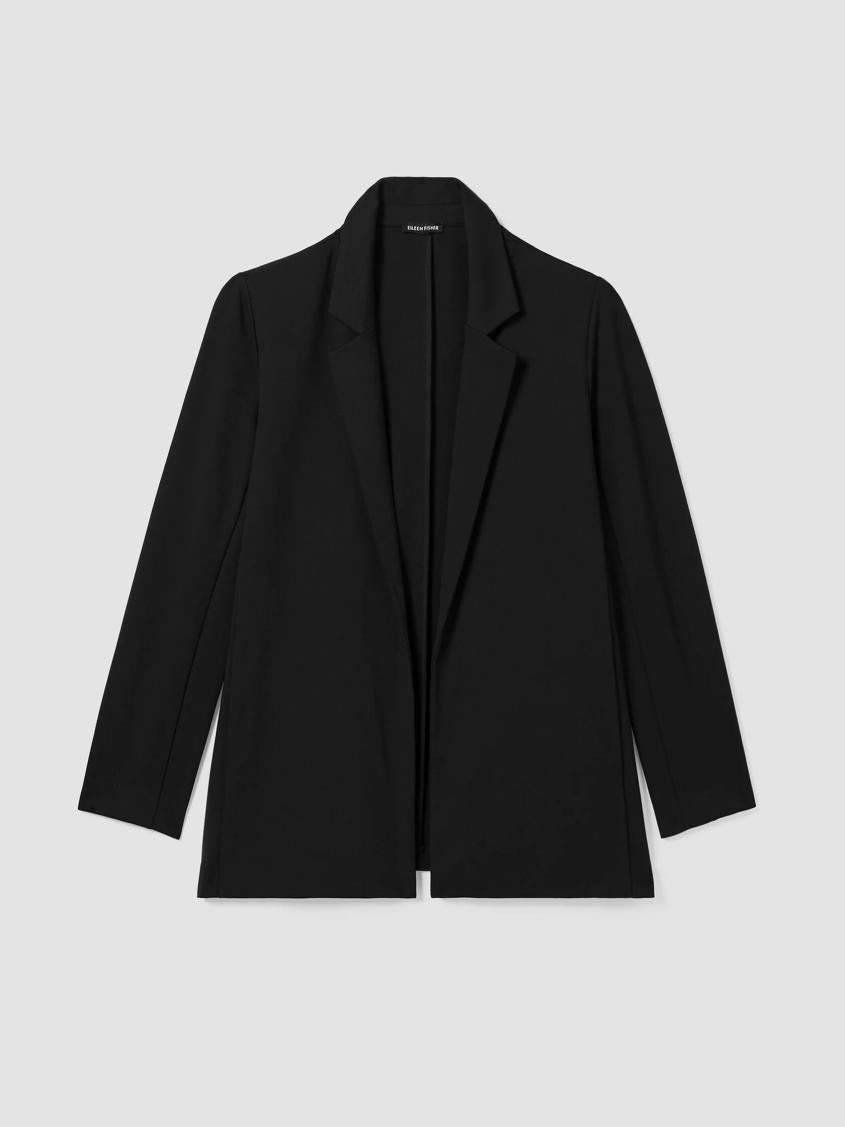 Eileen Fisher Jackets, Coats &amp; Vests | Washable Flex Ponte Notch Collar Long Blazer Black - Women