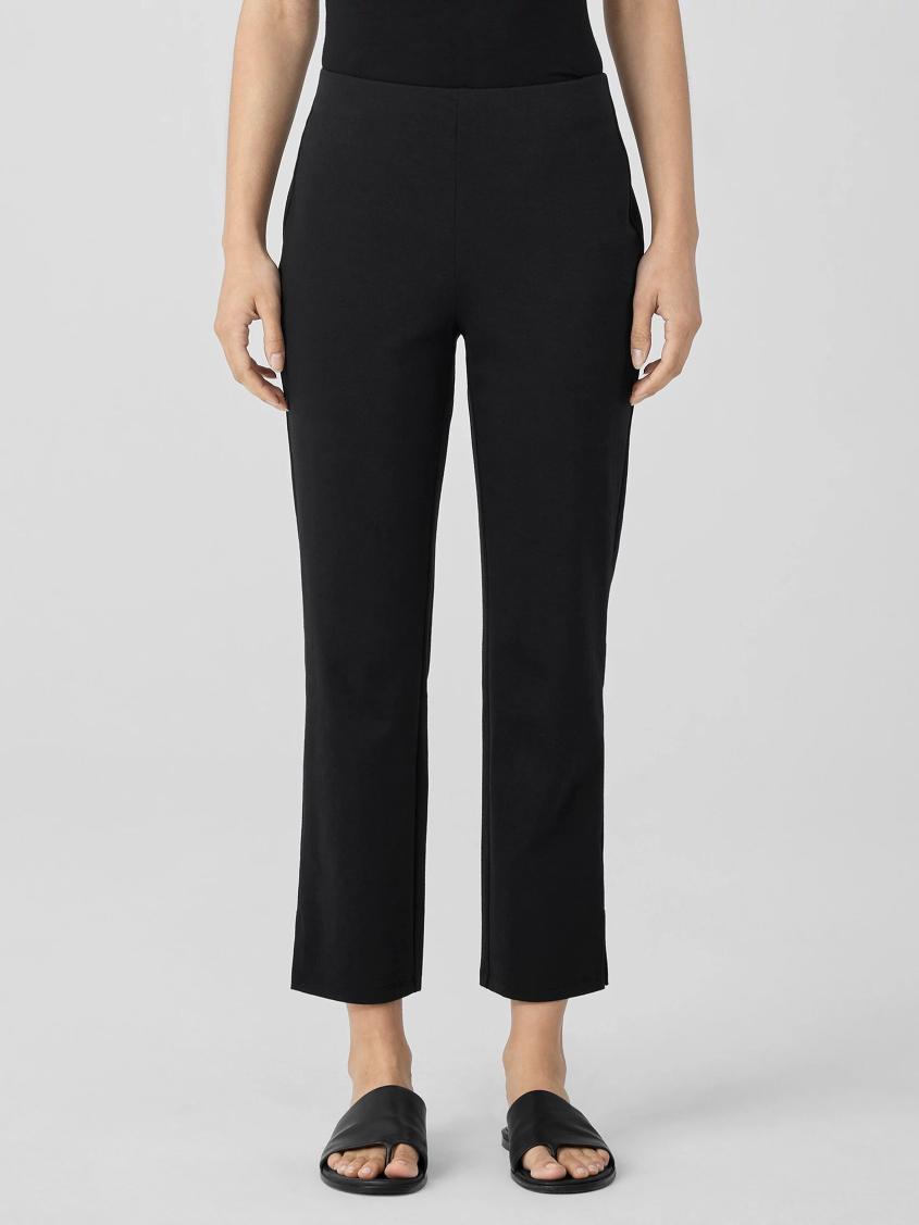 Eileen Fisher Pants, Shorts &amp; Jumpsuits | Cotton Blend Ponte Pant With Slits Black - Women