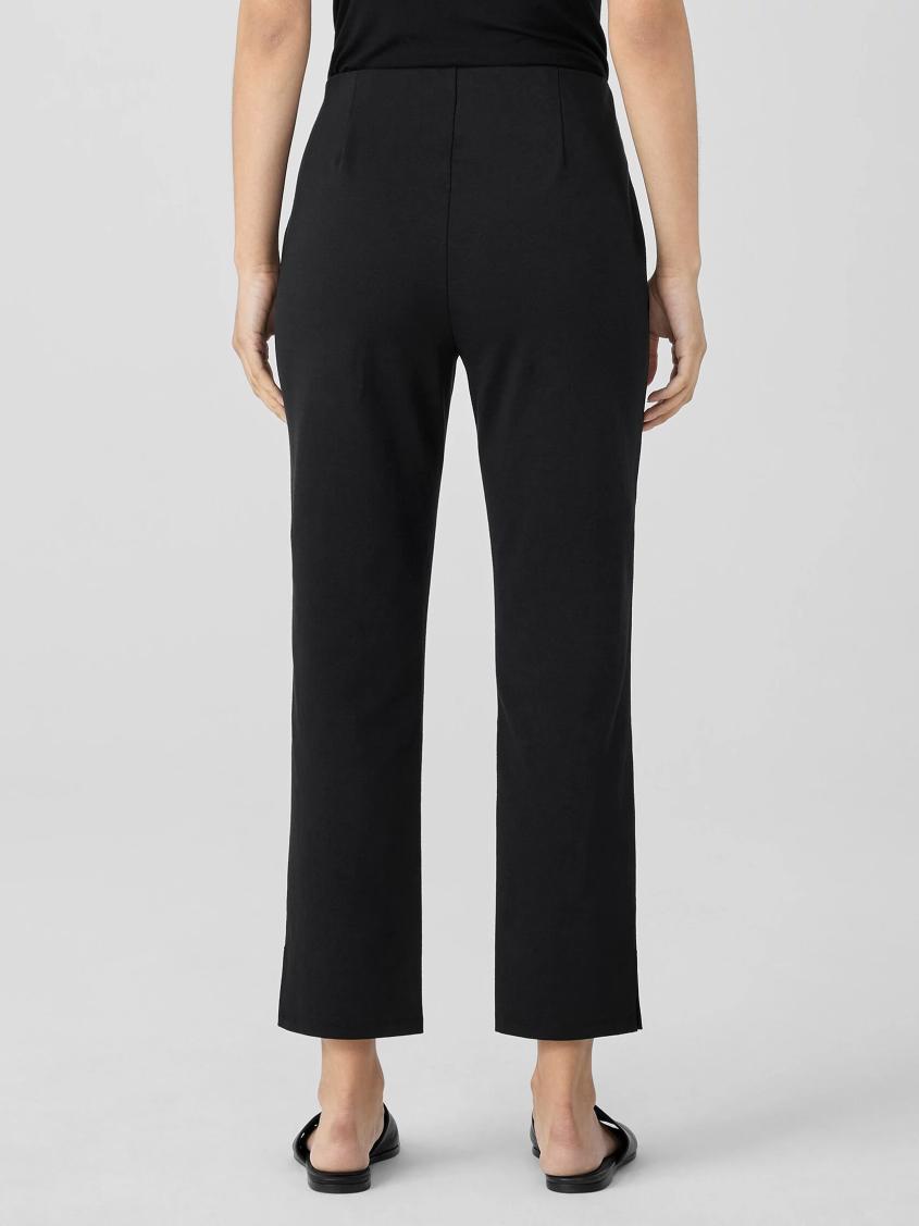 Eileen Fisher Pants, Shorts &amp; Jumpsuits | Cotton Blend Ponte Pant With Slits Black - Women