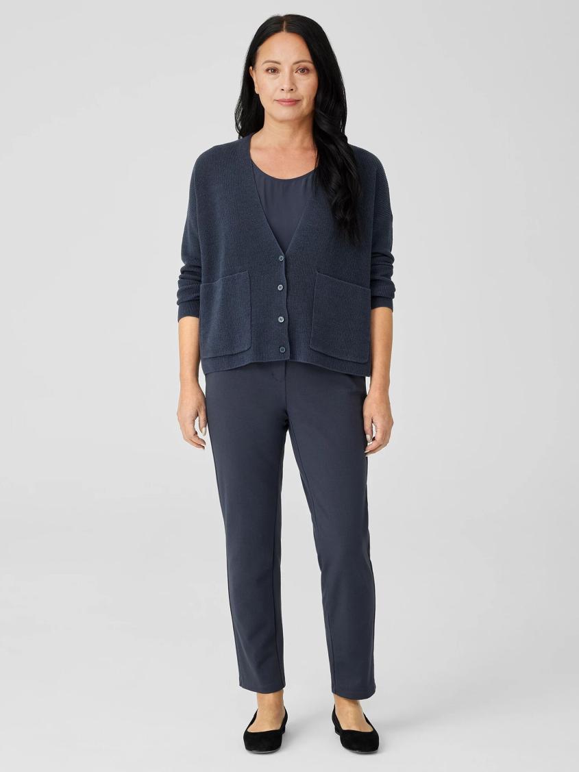 Eileen Fisher Pants, Shorts &amp; Jumpsuits | Cotton Blend Ponte Slim Pant Ocean - Women