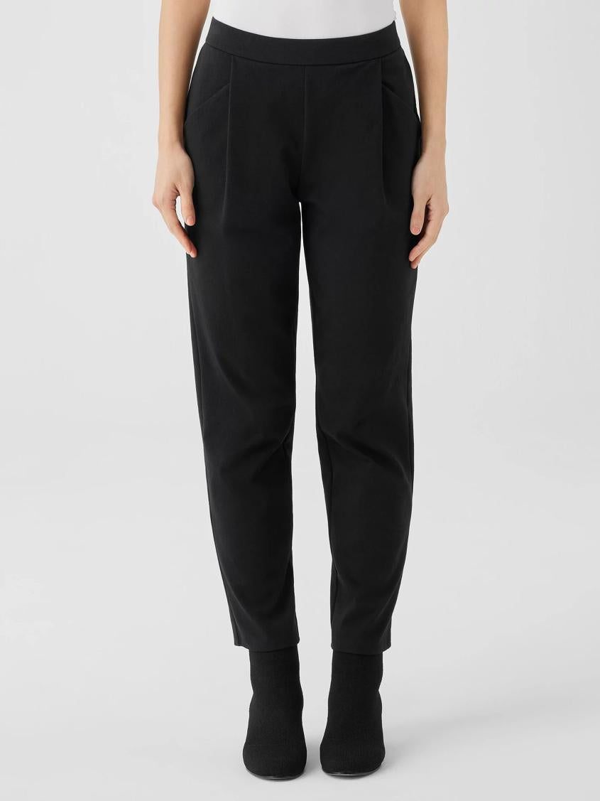 Eileen Fisher Pants, Shorts &amp; Jumpsuits | Cotton Blend Ponte Tapered Pant Black - Women