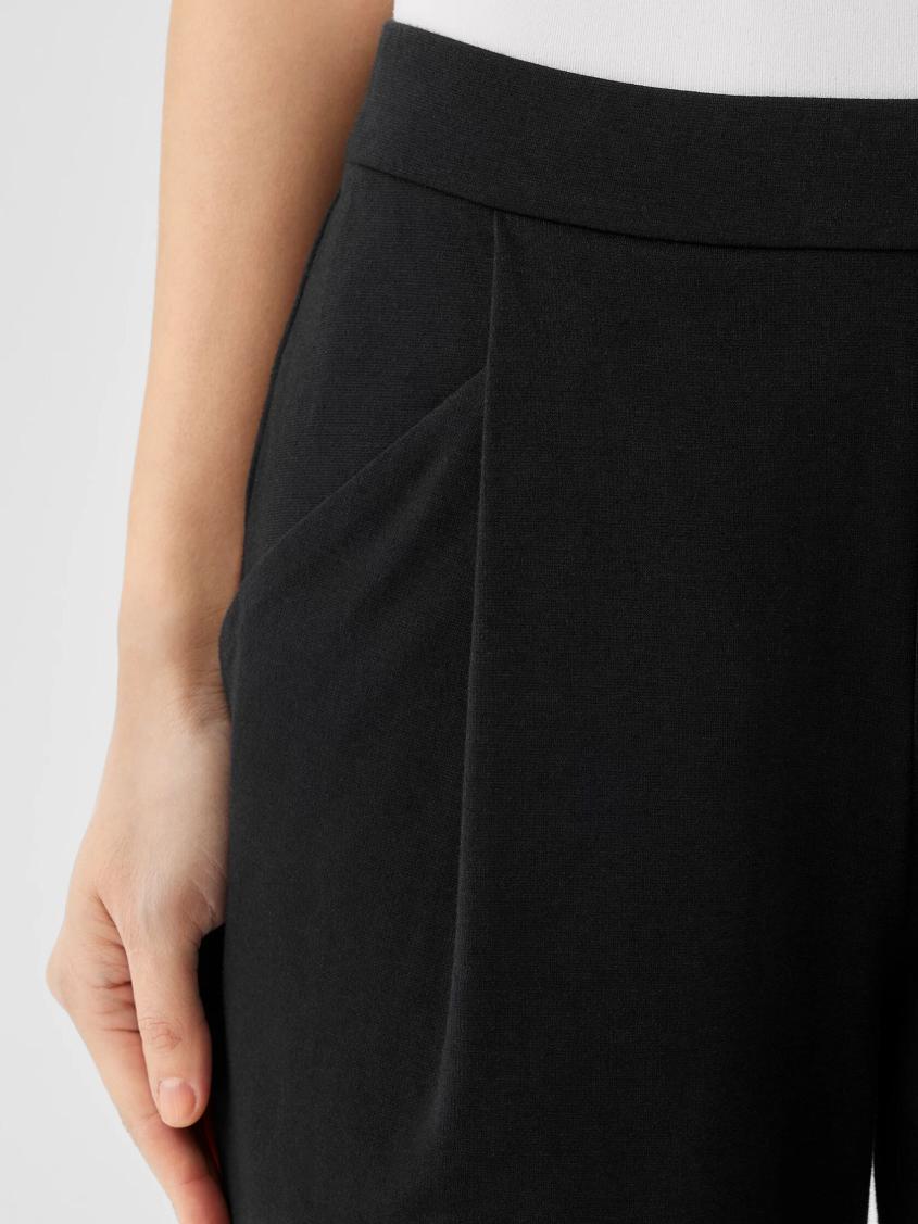 Eileen Fisher Pants, Shorts &amp; Jumpsuits | Cotton Blend Ponte Tapered Pant Black - Women